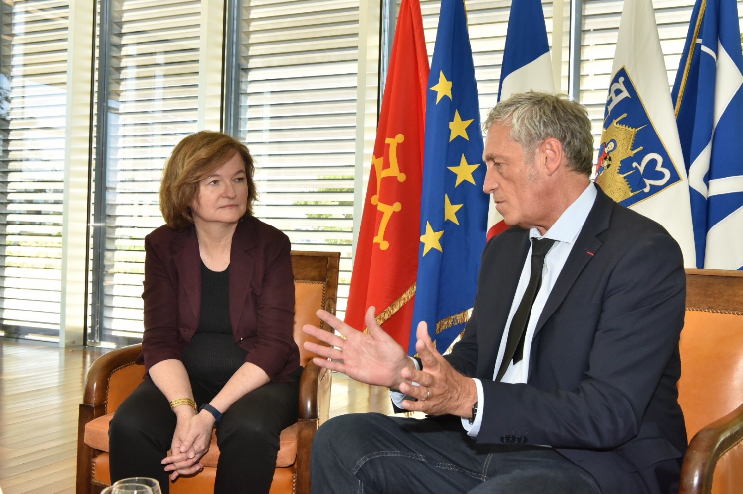 Hérault - HERAULT - AGGLO MONTPELLIER - PHILIPPE SAUREL REÇOIT NATHALIE LOISEAU, MINISTRE CHARGÉE DES AFFAIRES EUROPÉENNES
