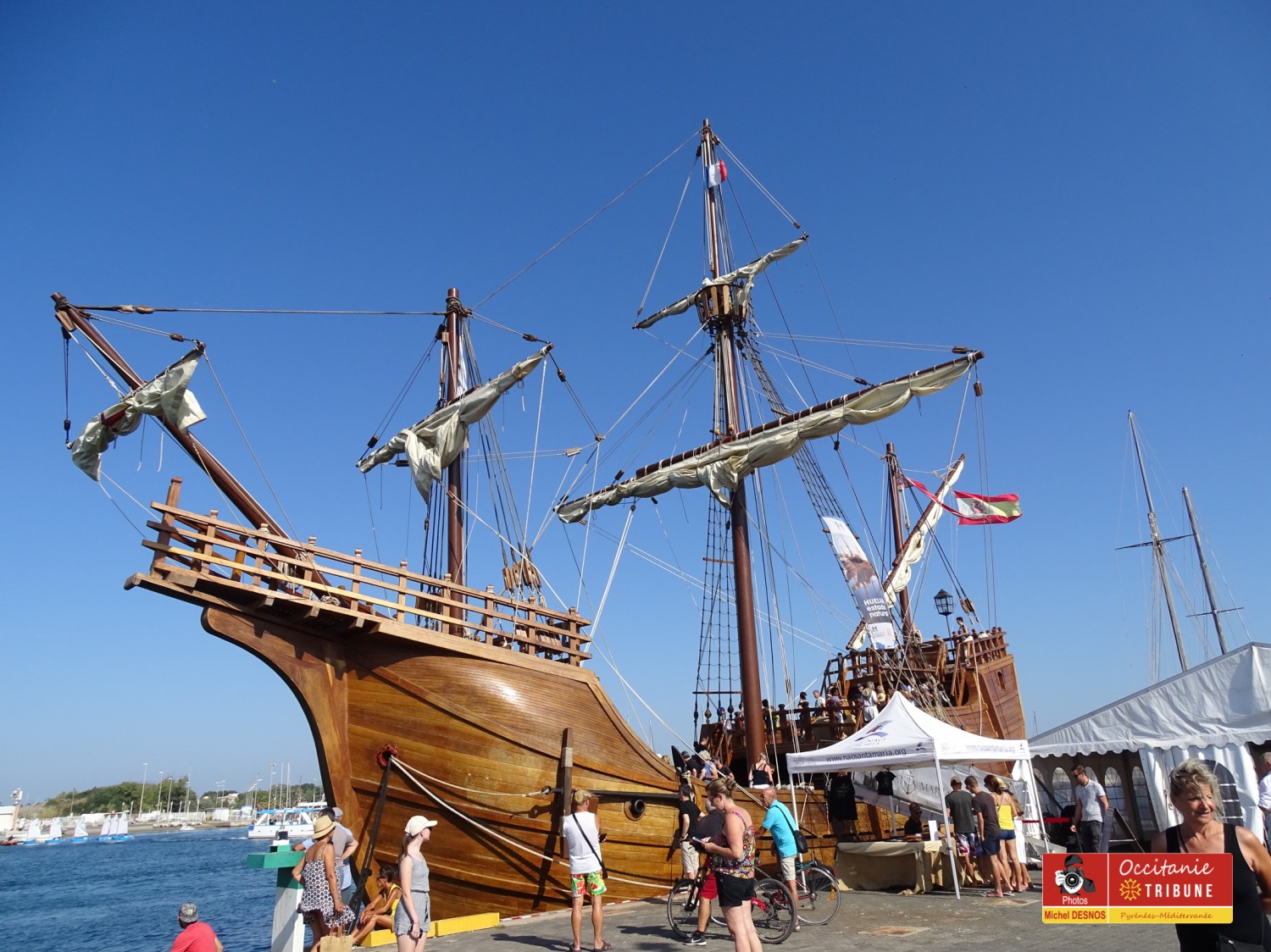 Cap d'Agde - CAP d'AGDE - Le navire de Christophe COLOMB a découvert le Cap d'Agde - Arrivée triomphale du Nao Santa Maria