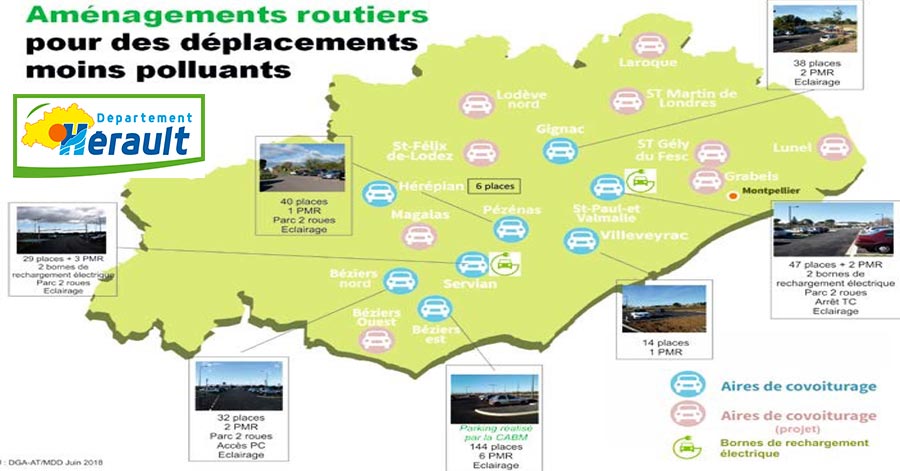Hérault - HÉRAULT - LAROQUE - Le Département crée une aire à Laroque