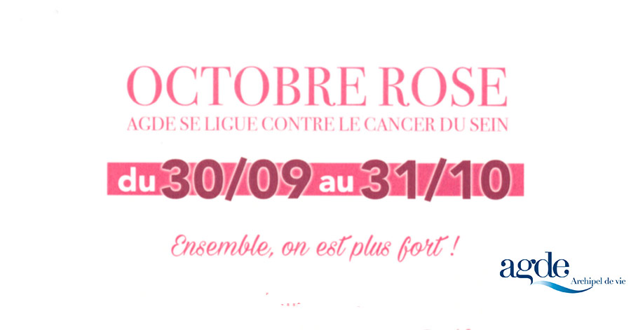 Agde - HÉRAULT - AGDE - OCTOBRE ROSE du 30 septembre au 31 octobre 2018