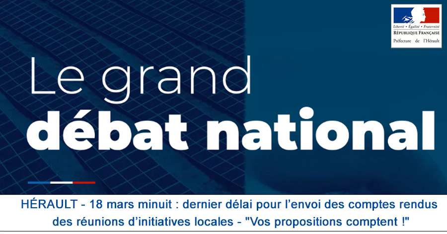 Hérault - HÉRAULT - 18 mars minuit : dernier délai pour l’envoi des comptes rendus des réunions d’initiatives locales - Vos propositions comptent !