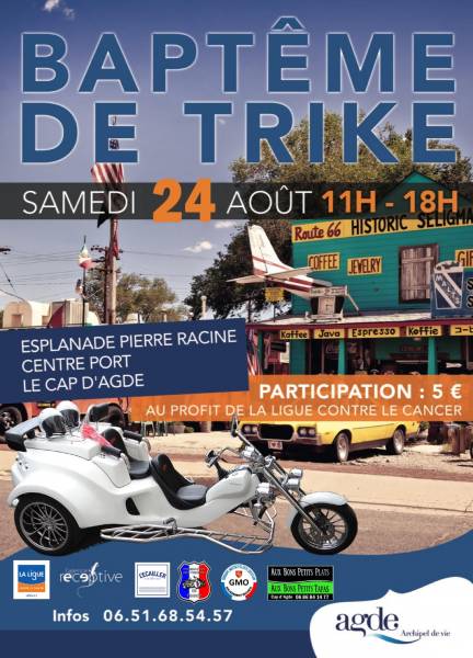 Cap d'Agde - Le 24 Août, les trikers au grand coeur se mobilisent contre le cancer.