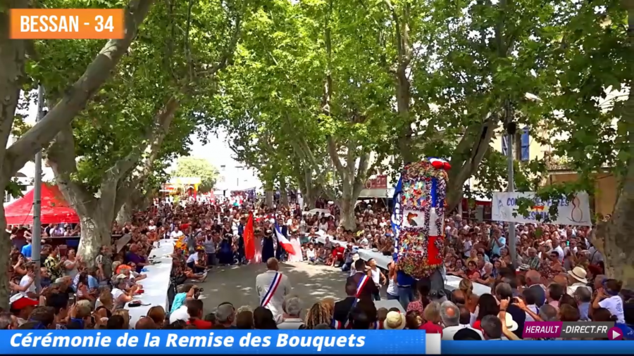 Hérault - Cérémonie de Remise des Bouquets à Bessan