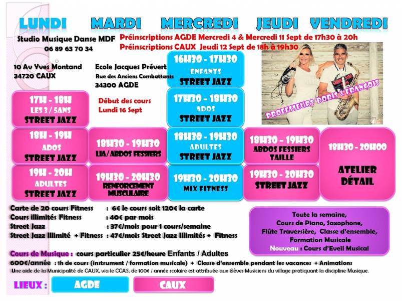 Hérault - Cours de Street Jazz et Fitness à Agde avec Doris Diaz