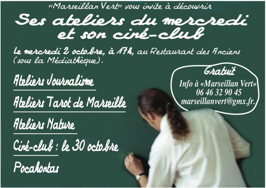 Marseillan - Les ateliers du mercredi et son ciné-club