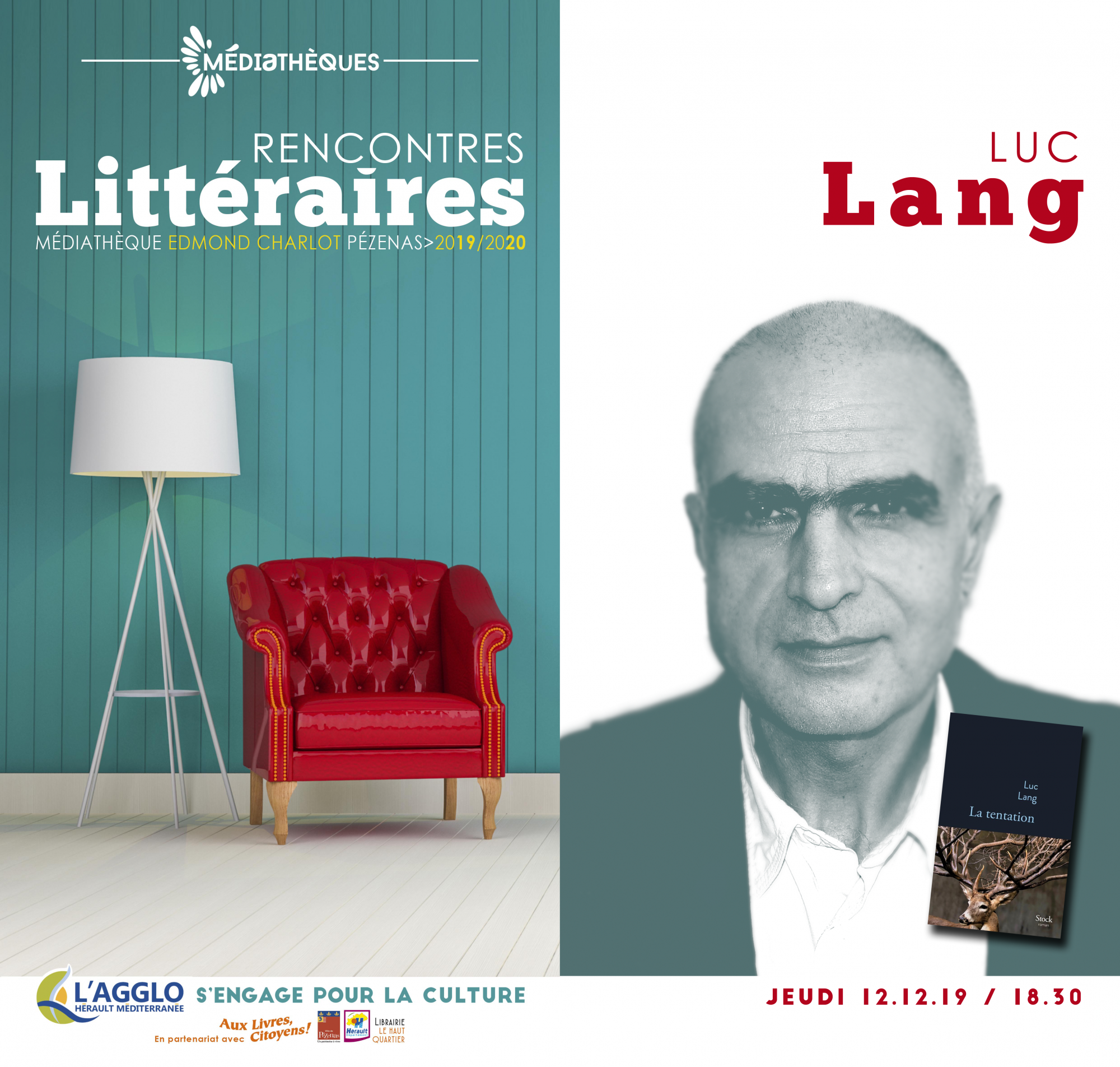Pézenas - Rencontre littéraire avec Luc Lang Prix Médicis 2019