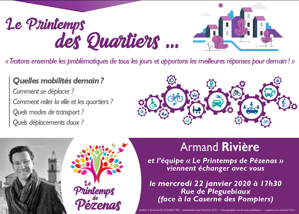 Pézenas - Le Printemps des Quartiers - le 22 janvier 2020 à 17h30 rue Pleguebiaux