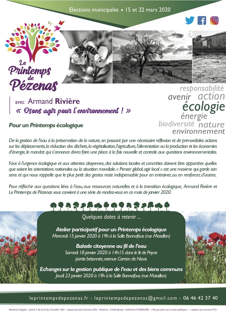 Pézenas - Echange autour de la gestion publique de l'eau et des biens communs
