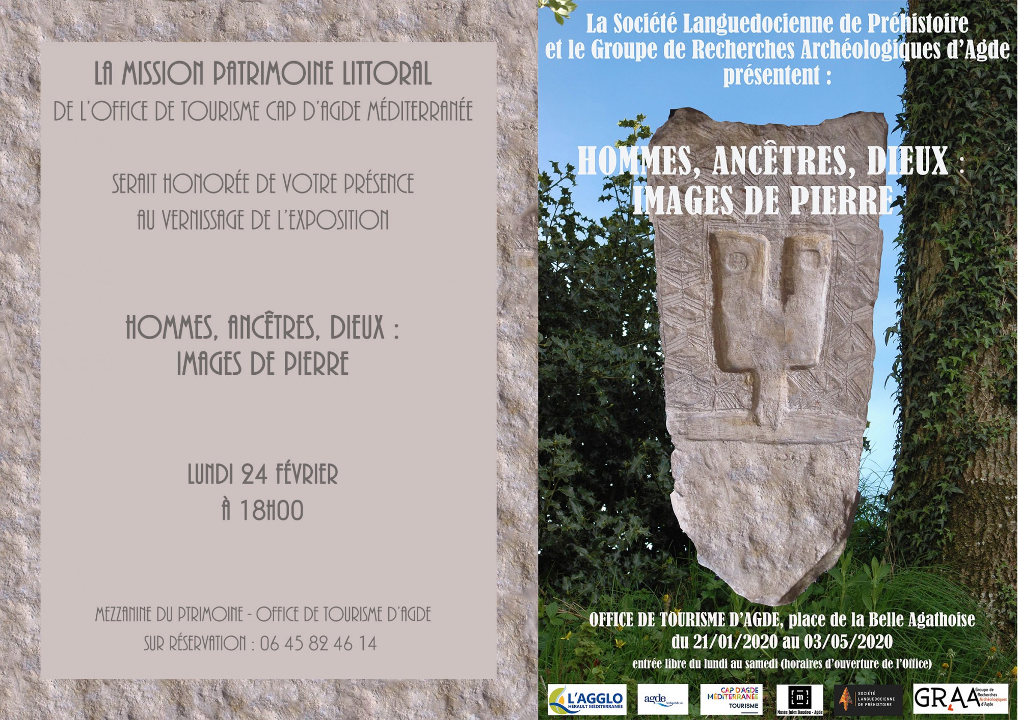 Agde - vernissage de l'exposition, HOMMES, ANCÊTRES, DIEUX : IMAGES DE PIERRE