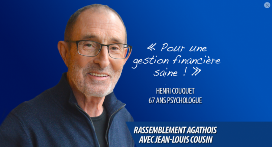 Agde - Henri Couquet, 67 ans, psychologue, rejoint Jean Louis Cousin, tête de liste pour LE RASSEMBLEMENT AGATHOIS.