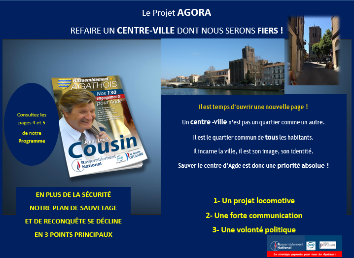 Agde - Le Projet AGORA REFAIRE UN CENTRE-VILLE DONT NOUS SERONS FIERS AVEC JEAN-LOUIS COUSIN