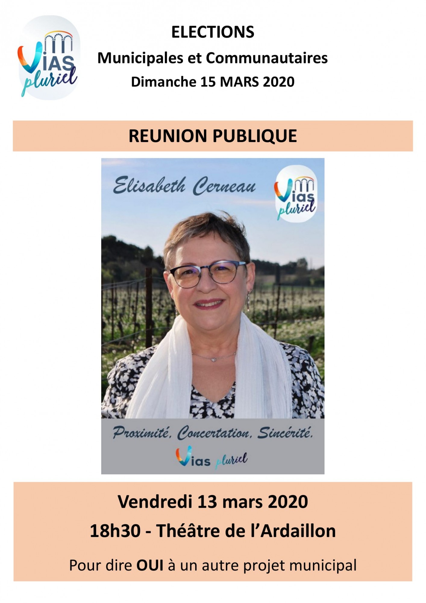 Vias - La liste VIAS PLURIEL en meeting le 13 mars 2020
