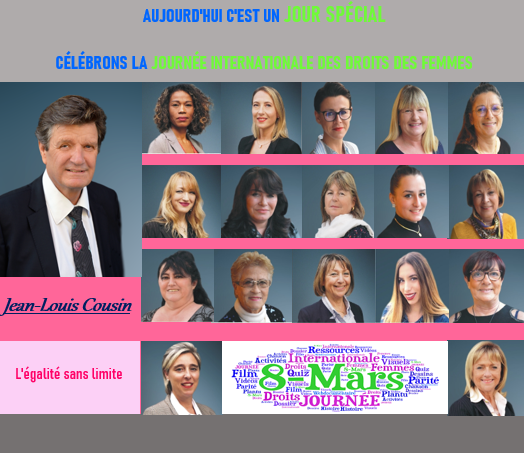 Agde - Aujourd'hui 8 mars, Jean-Louis Cousin tête de liste du Rassemblement Agathois, souligne la Journée Internationale de la Femme