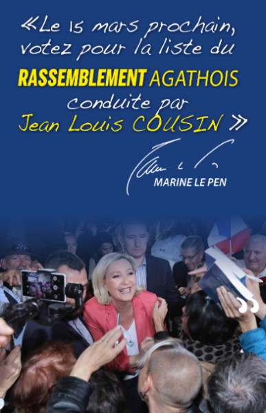 Agde - Le 15 mars prochain, votez pour la liste du Rassemblement Agathois conduite par Jean-Louis Cousin