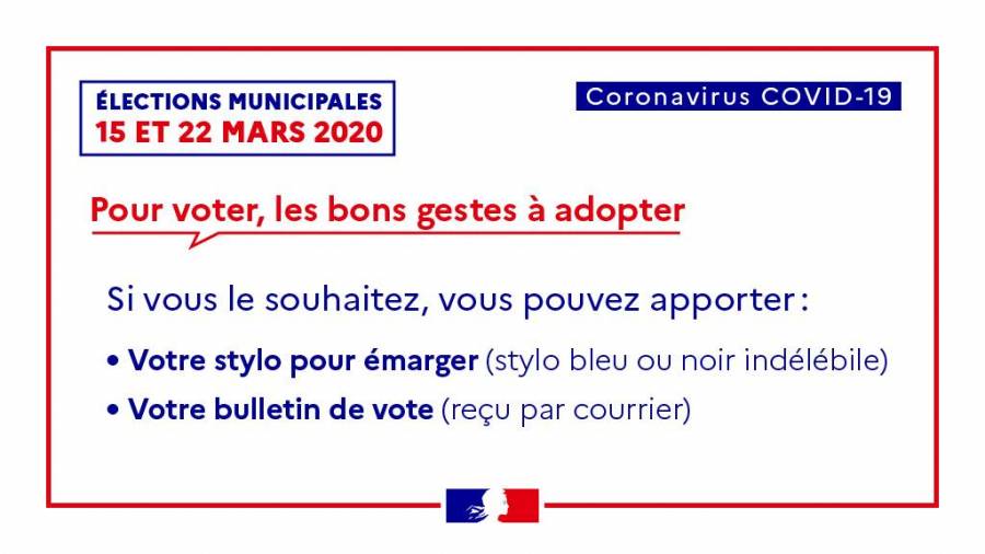 Bessan - Adoptez les bons gestes pour voter le dimanche 15 mars 2020 dans les bureaux de vote à Bessan
