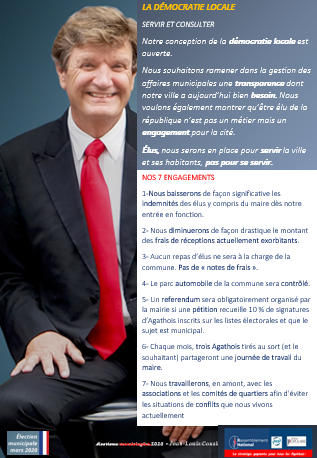 Agde - La démocratie locale par Jean-Louis Cousin, tête de liste du Rassemblement Agathois