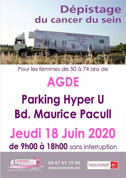 Agde - Le camion  Mammobile  sera à Hyper U le 18 Juin