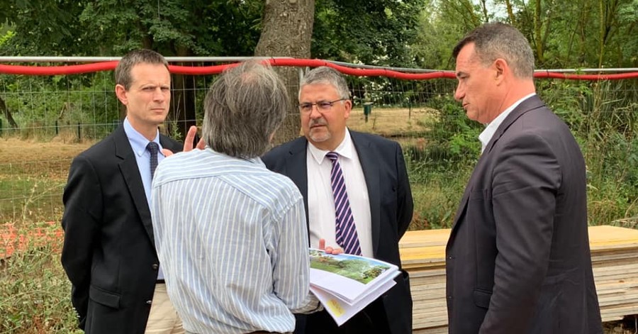 Agde - Visite des travaux du Château Laurens du Préfet et Sous Préfet de Béziers