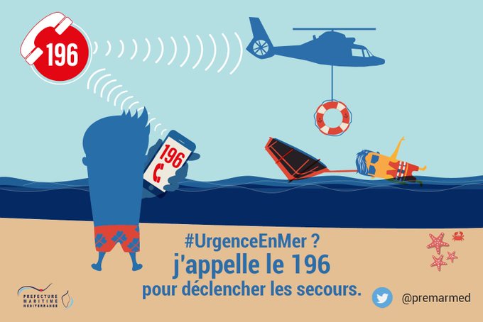 Hérault - N'oubliez pas en cas d'urgence en mer : c'est le 196 !