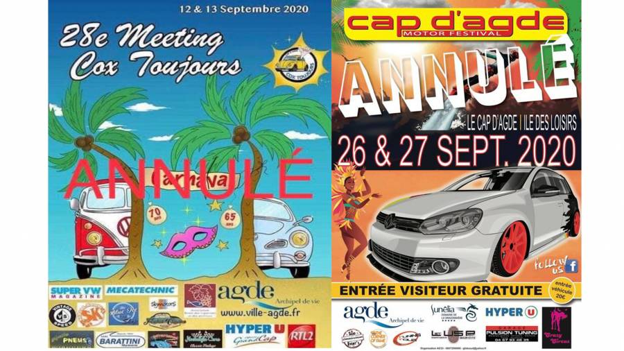 Cap d'Agde - Cap d'Agde MOTOR FESTIVAL et meeting COX annulés !