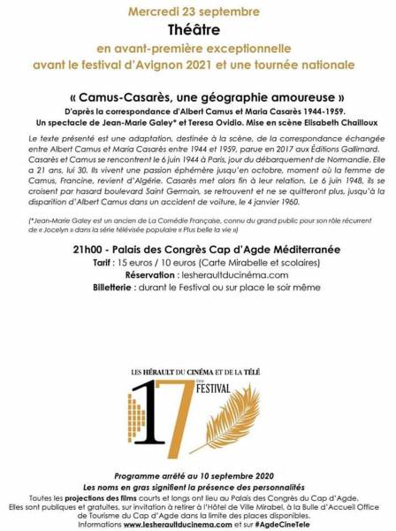 Cap d'Agde - Les Hérault du Cinéma et de la Télé : le programme !