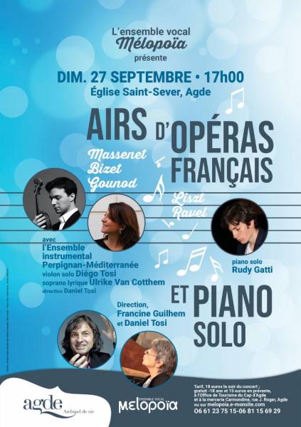 Agde - Dimanche 27 septembre : concert  Airs d'Opéras Français 