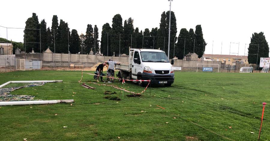 Portiragnes - Travaux sur le stade municipal : mise aux normes pour les compétitions régionales de football