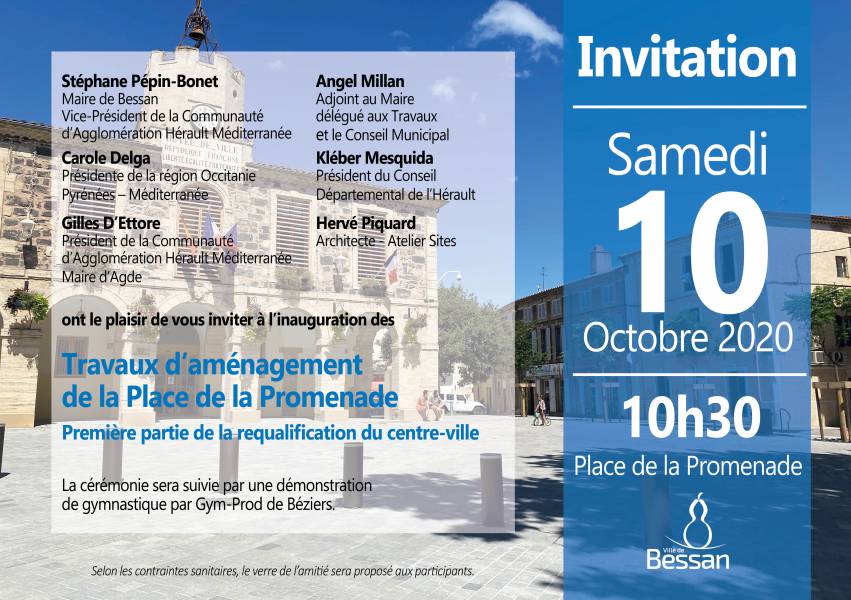 Bessan - Ce matin, en sécurité sanitaire, la place de la Promenade de Bessan sera inaugurée