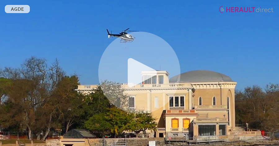 Agde - Livraison par hélicoptère au Château Laurens !