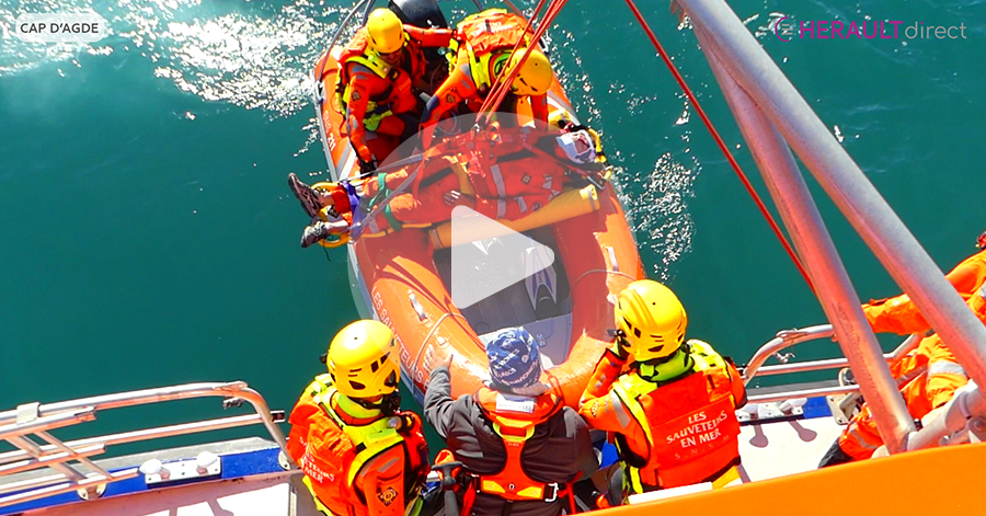 Cap d'Agde - Retour en vidéo sur l'exercice des sauveteurs de la SNSM