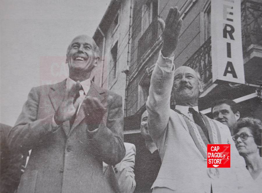 Agde - Valery Giscard d'Estaing : Souvenir d'une visite à Agde .. le 29 aout 1984