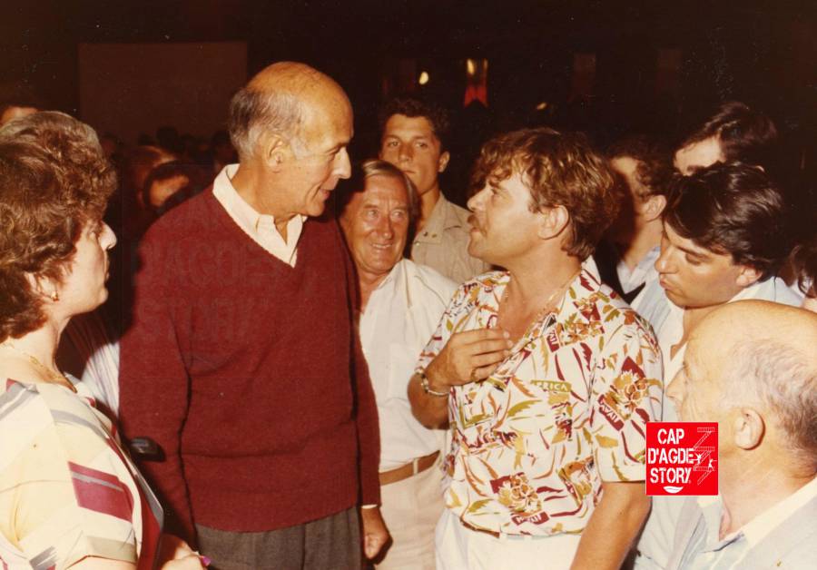 Agde - Valery Giscard d'Estaing  : Souvenir d'une visite à Agde .. le 29 aout 1984
