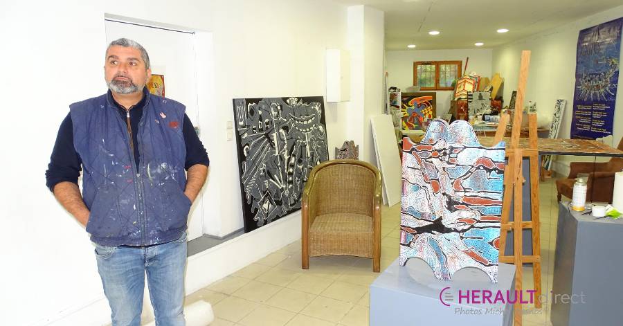 Agde - Visite dans l'atelier de Lionel Catanzano : artiste peintre à Agde.