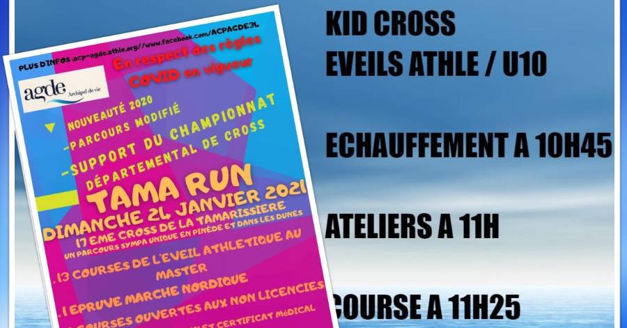 Athlétisme Agde - Championnat Départemental de Cross Country : Tama Run 2021 !