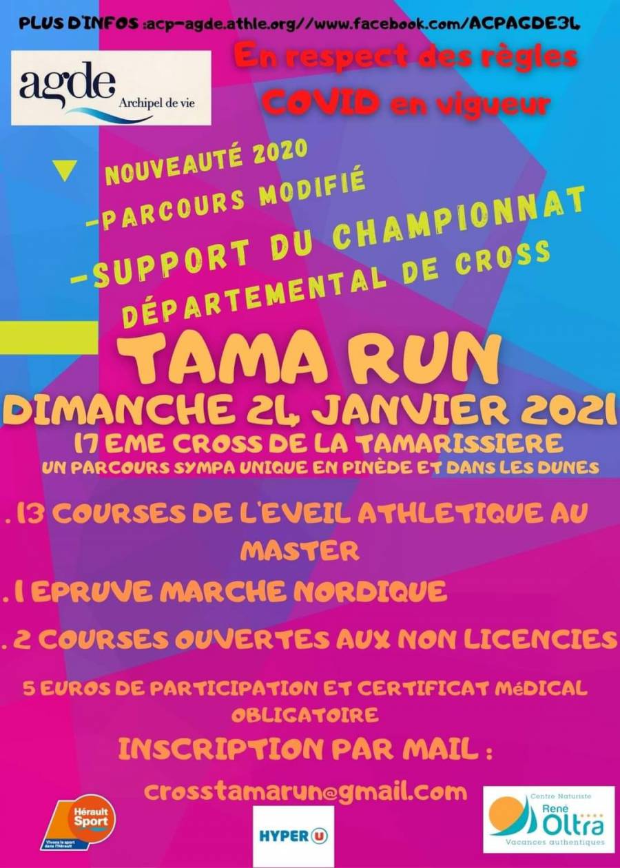 Agde - Championnat Départemental de Cross Country : Tama Run 2021 !
