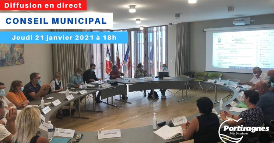 Portiragnes - Prochaine séance du Conseil Municipal le jeudi 21 janvier 2021 à 18h00 en Mairie.