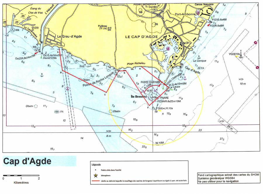 Cap d'Agde - Les herbiers de posidonies protégés par un arrêté préfectoral maritime.