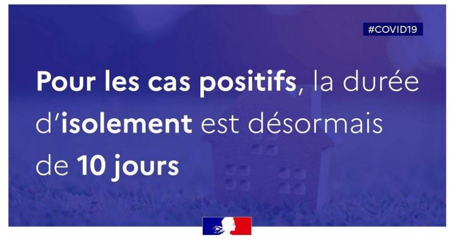 Hérault - La durée d'isolement pour les personnes testées positives est portée à 10 jours.