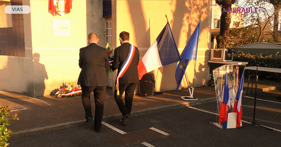 Vias - Un hommage aux victimes du terrorisme ainsi qu'au Colonel Arnaud Beltrame.