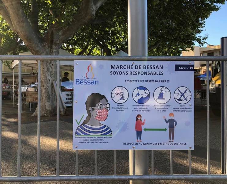 Bessan - Dernière minute Covid19 : pas de commerçants non-alimentaires sur les marchés de Bessan dès demain 4 avril