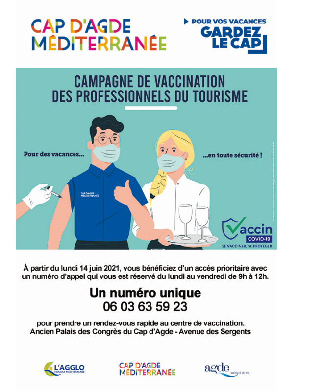 Cap d'Agde - Campagne de vaccination des professionnels du tourisme