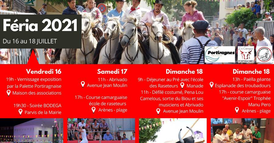 Portiragnes - Féria : Amis Portiragnais(es), amis vacanciers, à vos agendas !