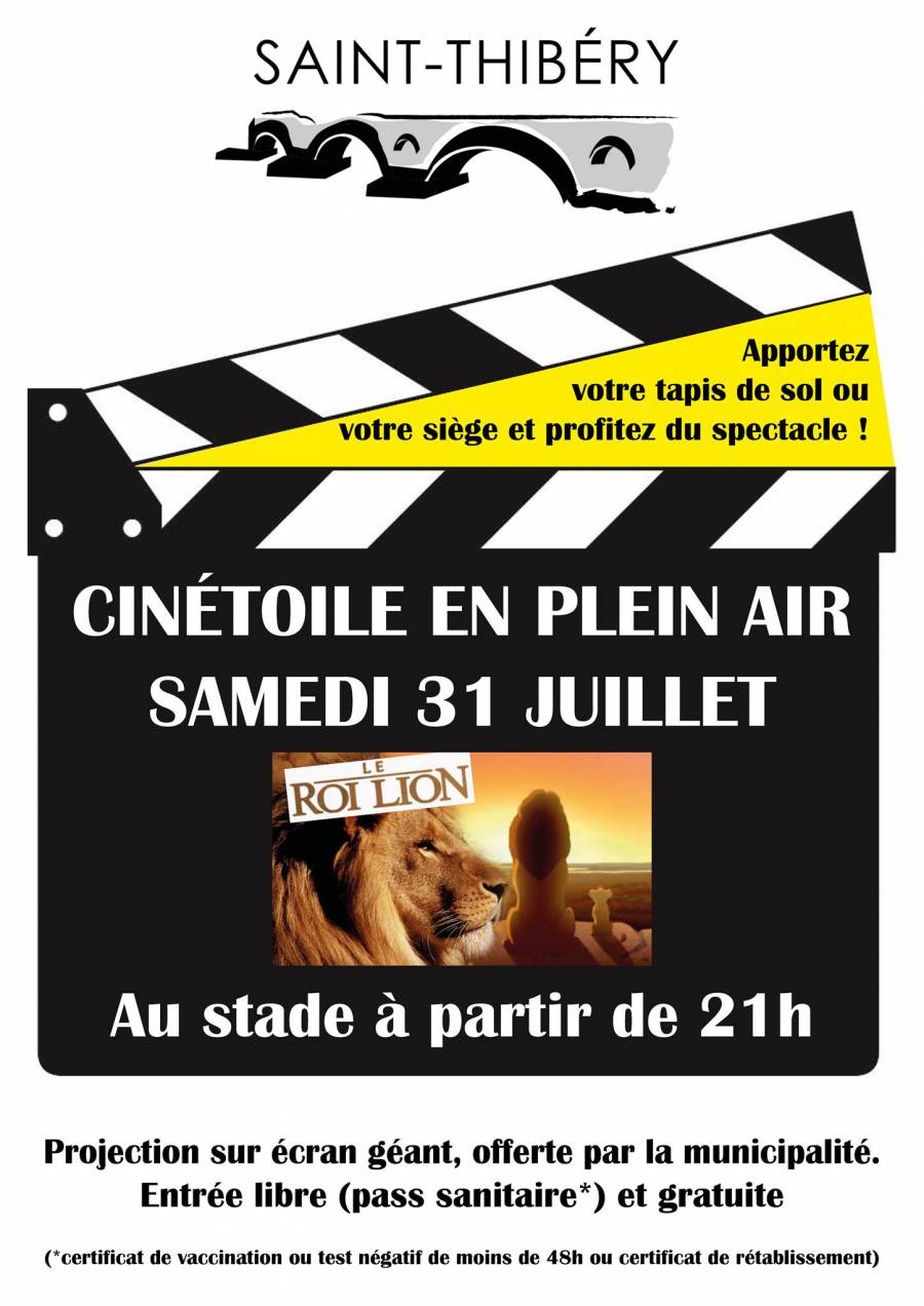 Saint-Thibéry - Projection sur écran géant du film le roi lion ! Le 31 juillet 2021