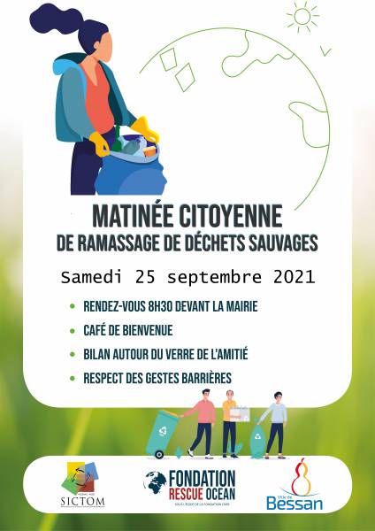 Bessan - Nouvelle matinée citoyenne de collecte de déchets sauvages autour du village
