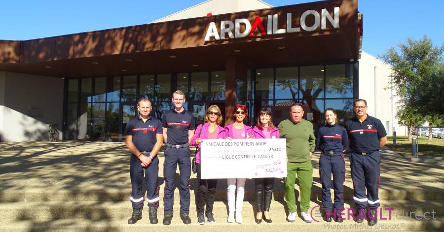 Vias - Remise de deux chèques aux associations France Victimes 34 & La Ligue contre le cancer.