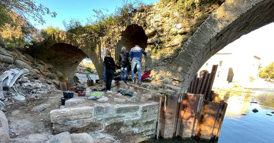 Saint-Thibéry - Les travaux de consolidation du pont romain se poursuivent !