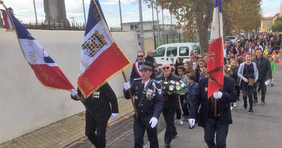 Portiragnes - Déroulement de la cérémonie du 11 novembre à Portiragnes