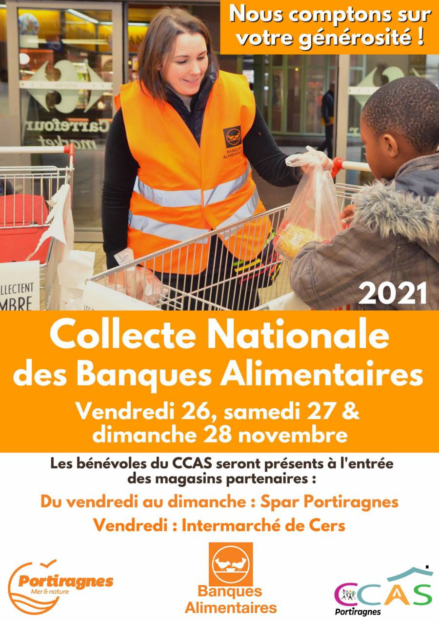 Portiragnes - Grande collecte des banques alimentaires du 26 au 26 novembre 2021