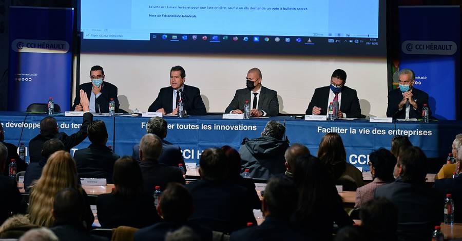 Hérault - Le Président et la nouvelle équipe d'élus de la CCI Hérault désormais installés