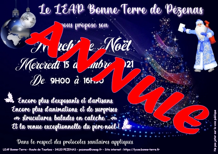 Pézenas - Annulation du marché de Noël du Lycée Agricole Privé Bonne Terre